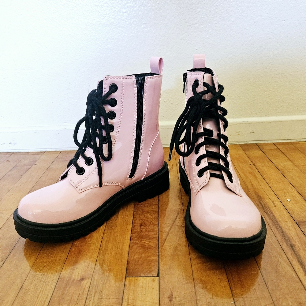 Soda Combat Ankle Boots - Pink W 7½